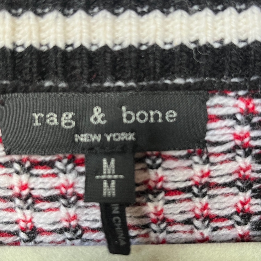 Rag & Bone Gabby V-Neck Preppy Wool Sweater - Picture 2 of 5